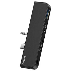 Док-станція USB3.1 Type-C+3.5mm --> HDMI/USB 3.0/Type-C/3.5mm Чорна Baseus for Surface Go