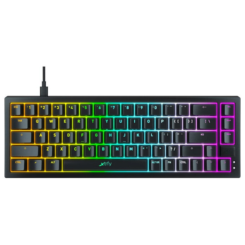 Клавіатура Xtrfy K5 68 keys Kailh Red Hot-swap RGB Black (K5-RGB-CPT-BLACK-R-UKR)