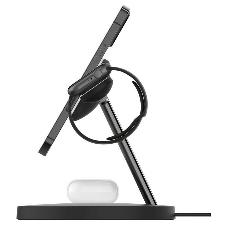 Беспроводное зарядное устройство для Belkin MagSafe 3in1 Wireless Charger, black (WIZ017VFBK)