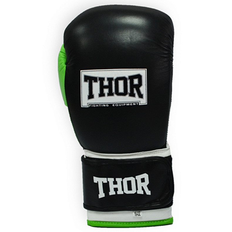 Перчатки боксерские THOR TYPHOON 12oz /PU /черно-зелено-белые