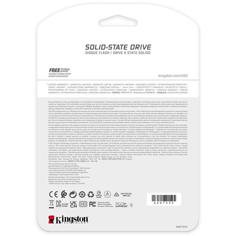 SSD диск Kingston 500GB Fury Renegade M.2 2280 PCIe 4.0 x4 NVMe 3D TLC (SFYRS/500G)