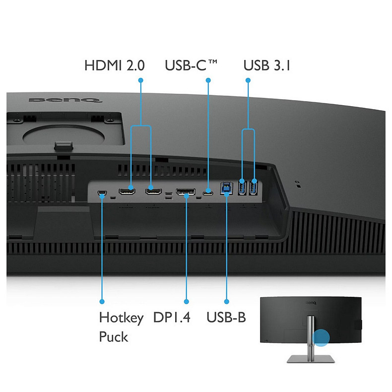 Монітор 34" BenQ PD3420Q, IPS, WQHD, 2 x HDMI, DP, USB-C, USB-hub, HAS, колонки, темно-сірий