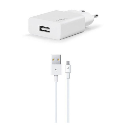 Зарядний пристрій Ttec SmartCharger USB 2А White (2SCS20MB) + кабель microUSB