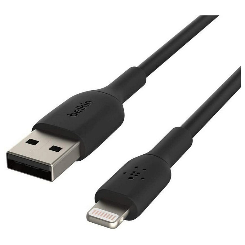 Кабель USB-A > Lightning зарядка/синхронизация Belkin 1м, 12Вт, PVC, черный