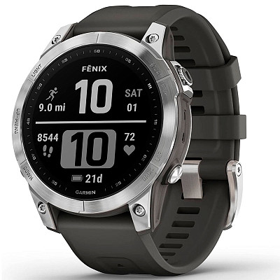 Спортивные часы Garmin Fenix 7 Silver with Graphite Band