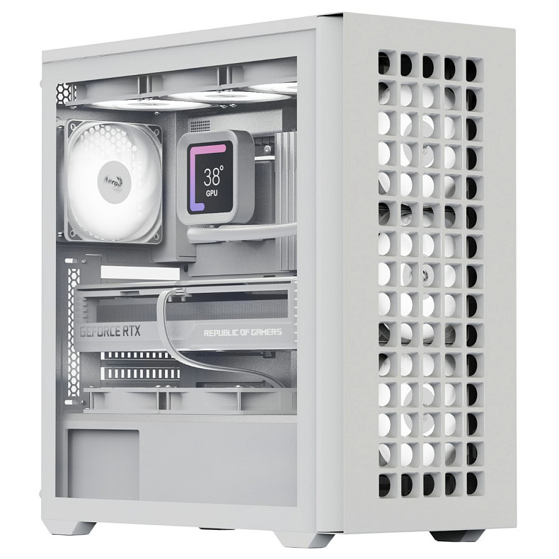 Корпус AeroCool D502A-G-WT-v1 (ACCM-DS02043.21) White без БП