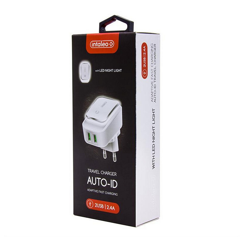 Мережевий зарядний пристрій Intaleo TCL242 (2USB, 2.4A) White (1283126481130)