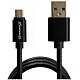 Кабель Grand-X USB-microUSB 2.1A, 1м, CU, захист - метал. обплетення, Black (MM-01B), упаковка гіфтбокс