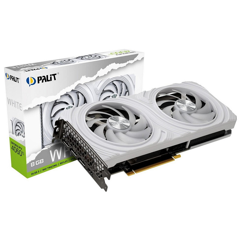 Видеокарта GF RTX 4060 Ti 8GB GDDR6 White Palit (NE6406T019P1-1048L)