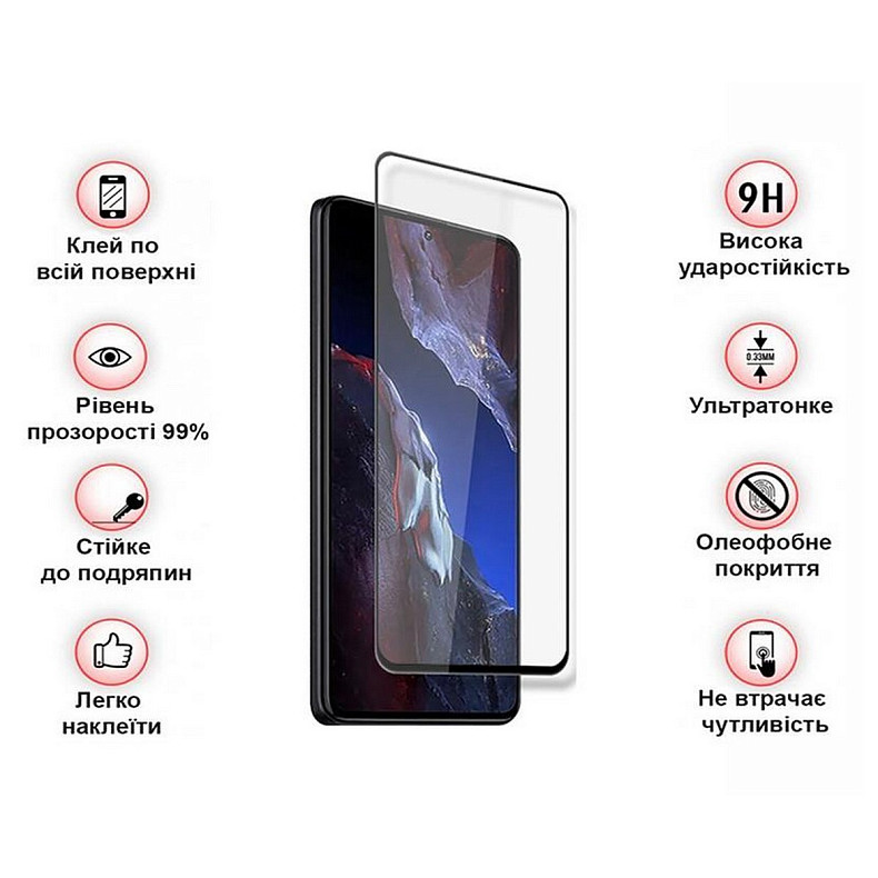 Захисне скло BeCover для Xiaomi Poco F5 Pro Black (709744)