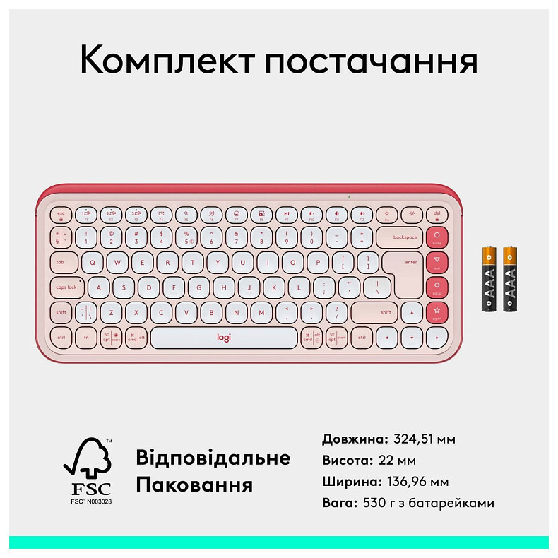 Клавиатура Logitech Pop Icon Keys Rose (920-013073)