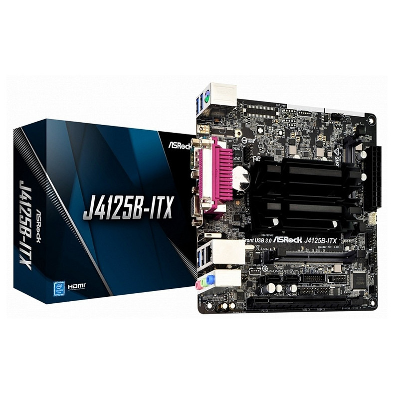 Материнская плата ASRock J4125B-ITX CPU Quad-Core (2.7Hz) 2xDDR4 HDMI D-Sub mITX