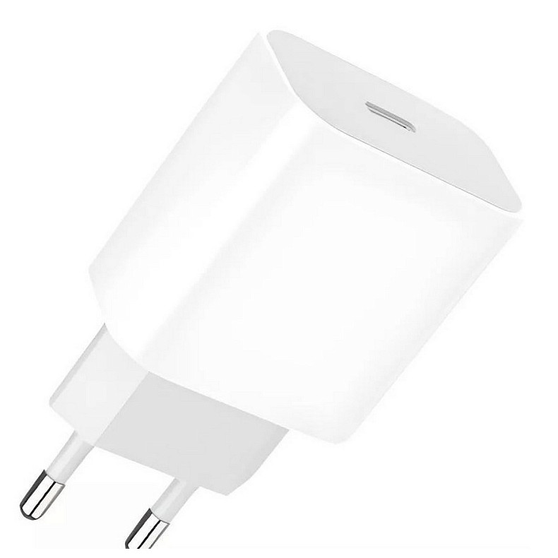 Зарядний пристрій Denmen DC06 (1USB 3.6A) PD20W+QC3.0 White (DM-DC06L-WH) + кабель Lightni