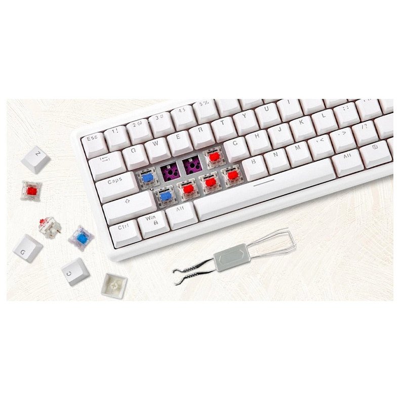 Клавиатура беспроводная Motospeed SK66 Gateron Blue Hot Swap White (mtsk66wmb)