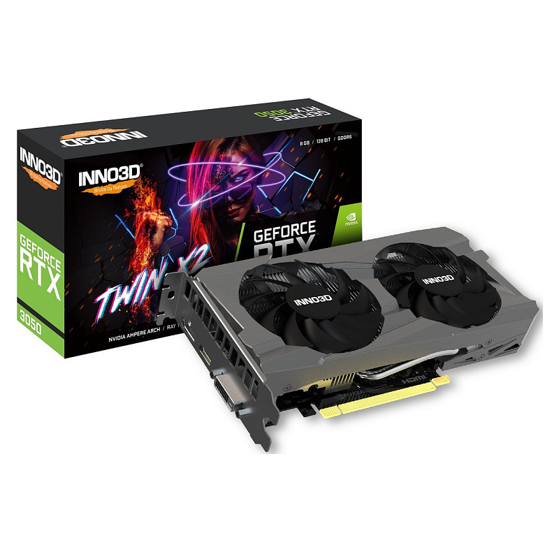 Видеокарта INNO3D GeForce RTX 3050 8GB GDDR6 Twin X2