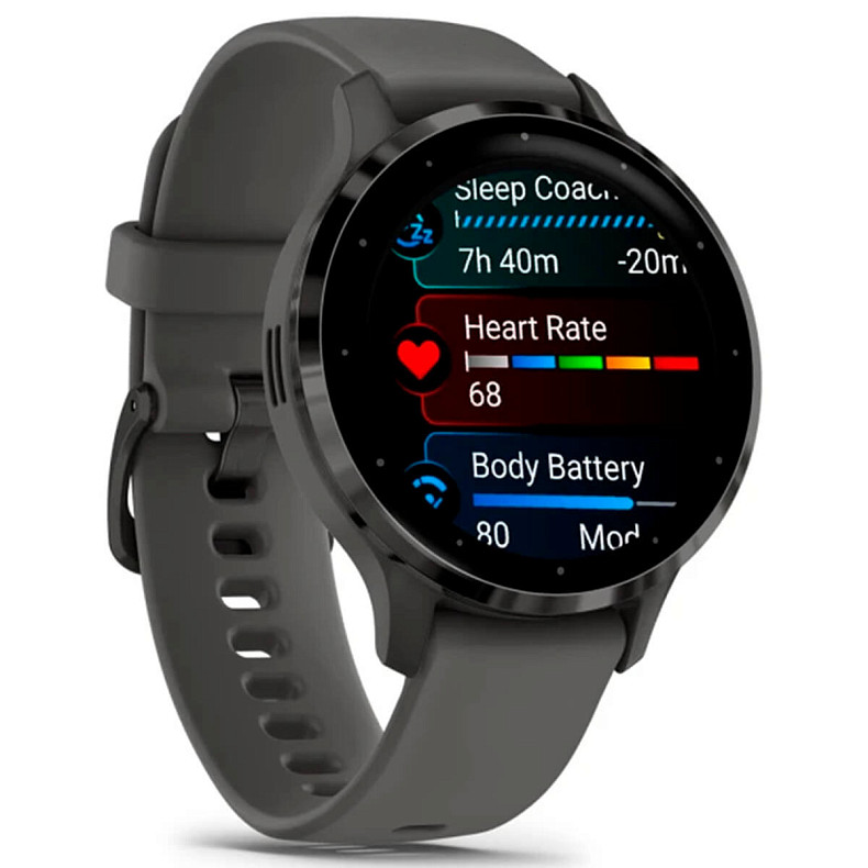 Спортивные часы GARMIN Venu 3s Slate Stainless Steel Bezel with Pebble Gray Case and Silicone Band