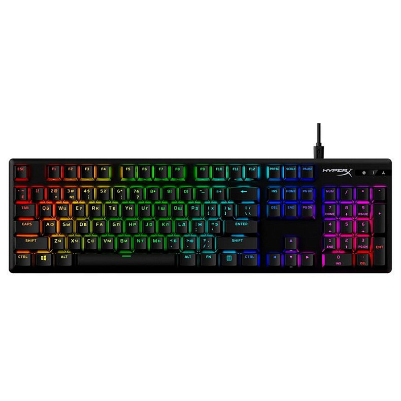 Клавиатура HyperX Alloy Origins Aqua RGB PBT ENG/RU Black (639N5AA) USB