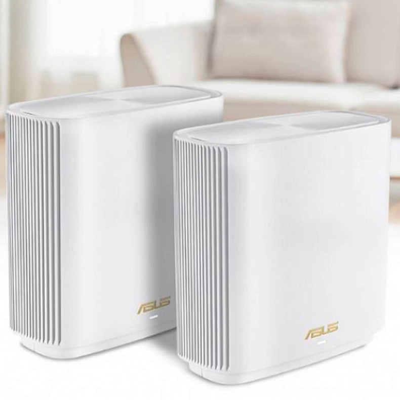 WiFi MESH система ASUS ZenWiFi XT9 2PK AX7800 3xGE LAN 1x2.5GE WAN 1xUSB 3.2 MU-MIMO OFDMA MESH white