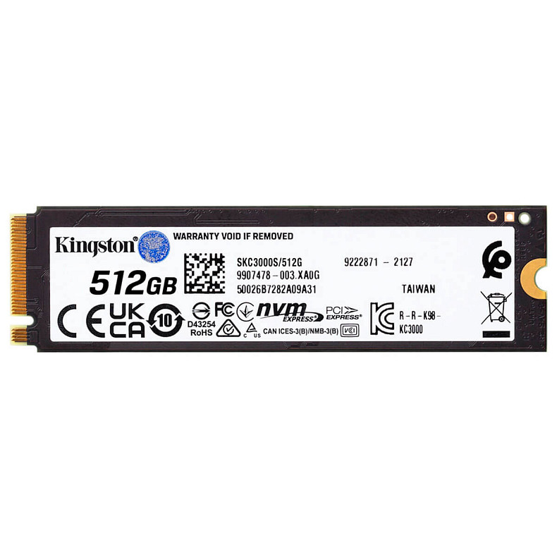 SSD диск Kingston 512GB KC3000 M.2 2280 PCIe 4.0 x4 NVMe 3D TLC (SKC3000S/512G)