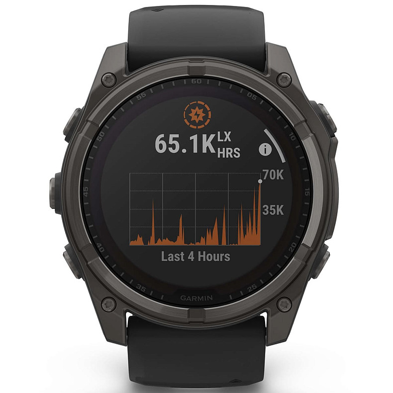 Спортивний годинник GARMIN Fenix 8 51mm Sapphire Solar Carbon Gray DLC Titanium with Black Silicone Band