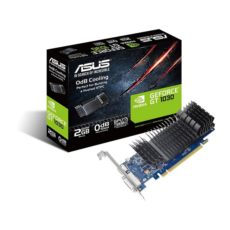 Видеокарта ASUS GeForce GT 1030 2GB GDDR5 low profile silent GT1030-SL-2G-BRK (90YV0AT0-M0NA00)