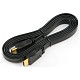 Кабель HDMI M - M, 1.5 м, V1.4, 4K 60Hz, плаский, чорний