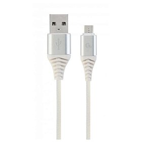 Кабель Cablexpert (CC-USB2B-AMmBM-2M-BW2) USB 2.0 A - microUSB, 2.1А, премиум, 2м, белый
