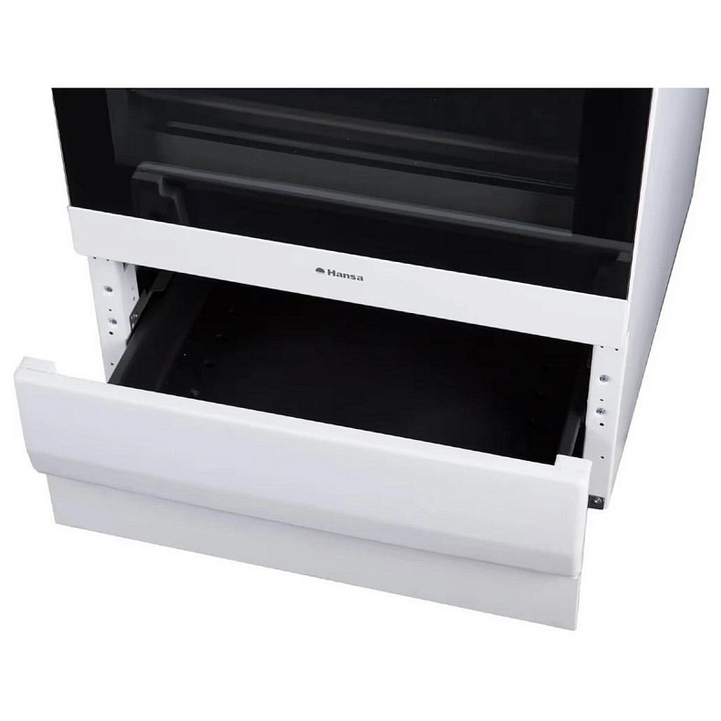 Плита Hansa комбінована, 50х60см, 62л, чавун, газ контр., дисплей, білий