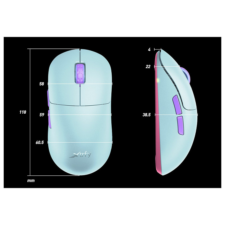 Мишка Xtrfy M8 WIRELESS Frosty Mint