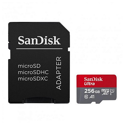 Карта пам'яті MicroSDXC 256GB UHS-I Class 10 SanDisk Ultra A1 R150MB/s + SD-adapter