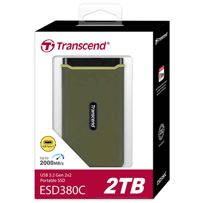 SSD диск Transcend USB 3.1 2TB Military green (TS2TESD380C)