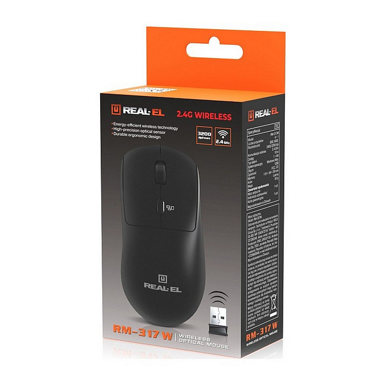 Мышь REAL-EL RM-317W Black