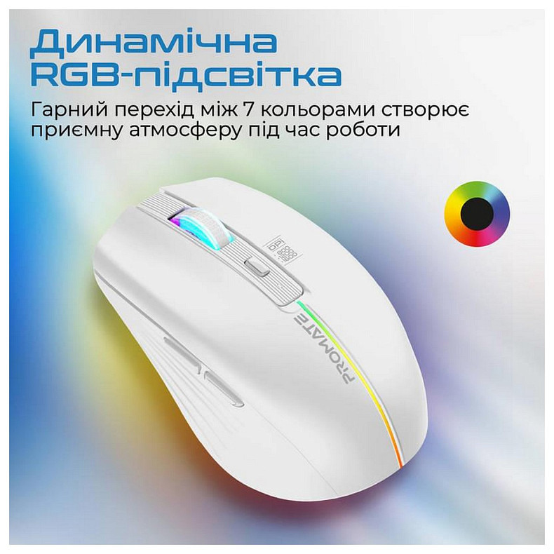 Миша бездротова Promate Kitt White