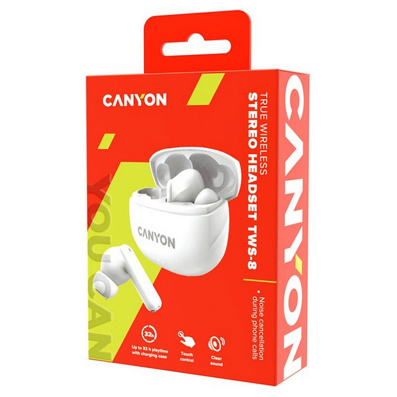 Наушники Canyon TWS-8 ENC White (CNS-TWS8W)