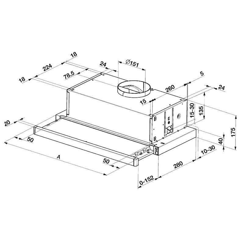 Вытяжка Beko телескопическая, 60см, 483м3ч, нержавеющая сталь.