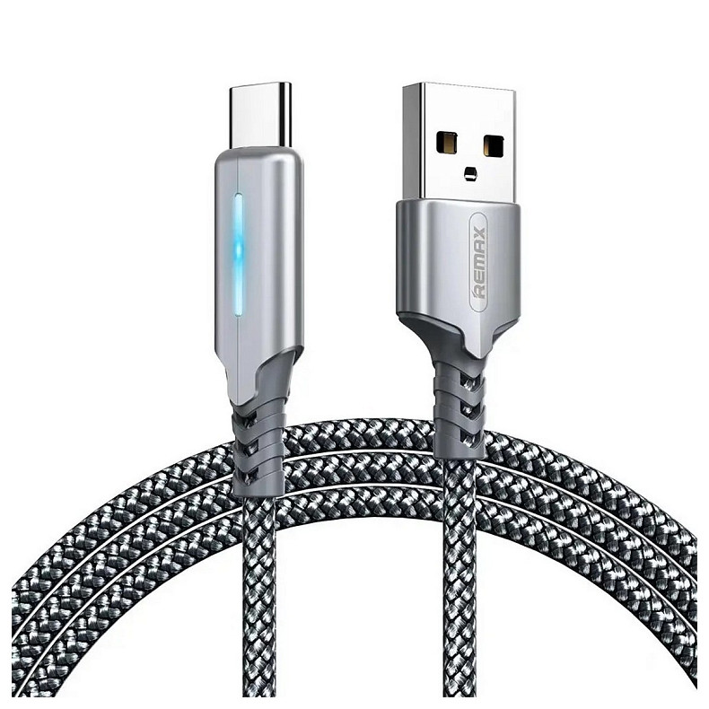 Кабель Remax RC-123 Gonyu 2.4A USB-USB-C, 1м Silver (6972174151915)