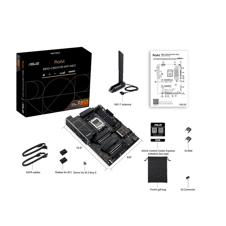 Материнcька плата ASUS PROART B850-CREATOR WIFI NEO sAM5 B850 4xDDR5 M.2 HDMI DP USB Type-C Wi-Fi BT