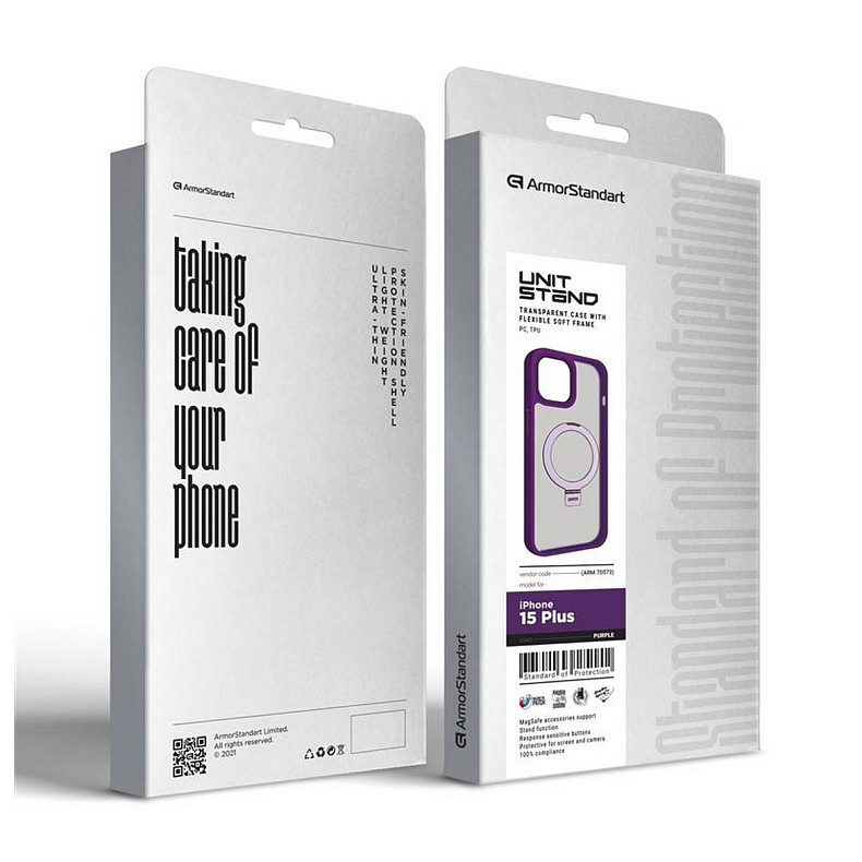 Чохол накладка Armorstandart Unit Stand для Apple iPhone 15 Plus Purple (ARM70573)