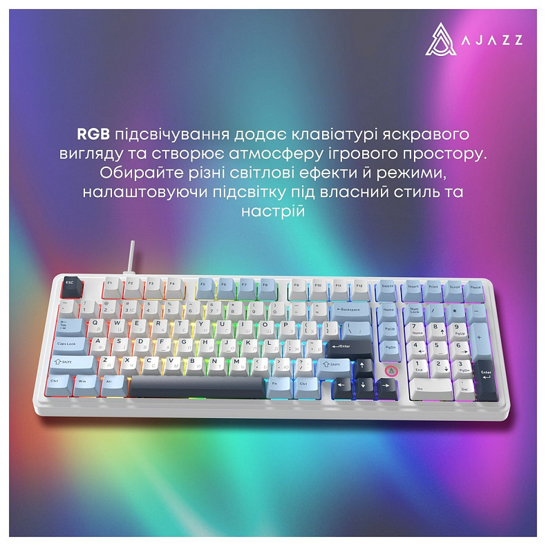 Клавіатура Ajazz AK980 Max Magnetic Switch Blue/White/Dark Blue (AK980-MAX-M-BWDB)