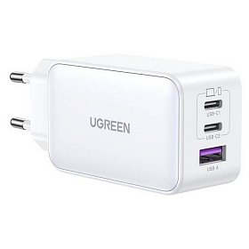 Зарядное устройство 3xUSB 65W GaN (2хUSB-C+USB-A) CD244 Белый Ugreen