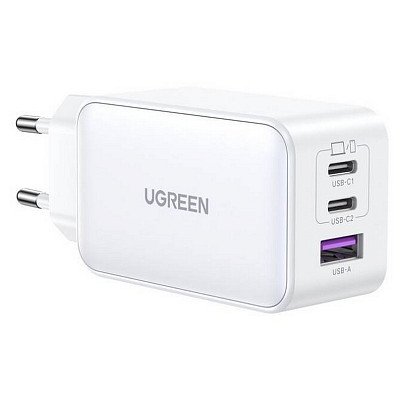 Зарядное устройство 3xUSB 65W GaN (2хUSB-C+USB-A) CD244 Белый Ugreen