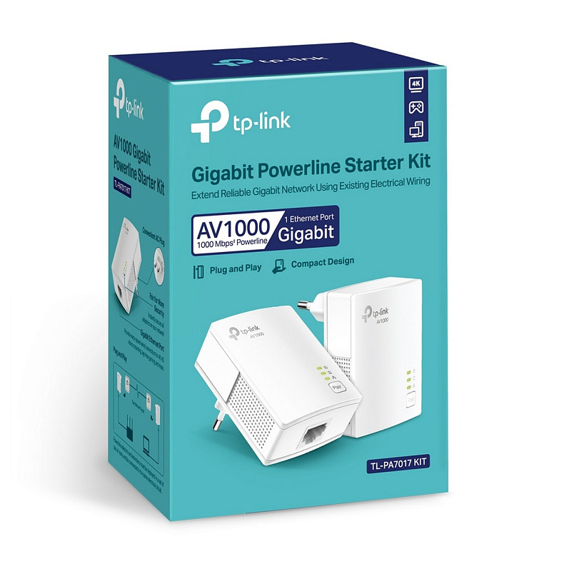 Адаптер Powerline TP-LINK TL-PA7017KIT 2PK AV1000 1xGE