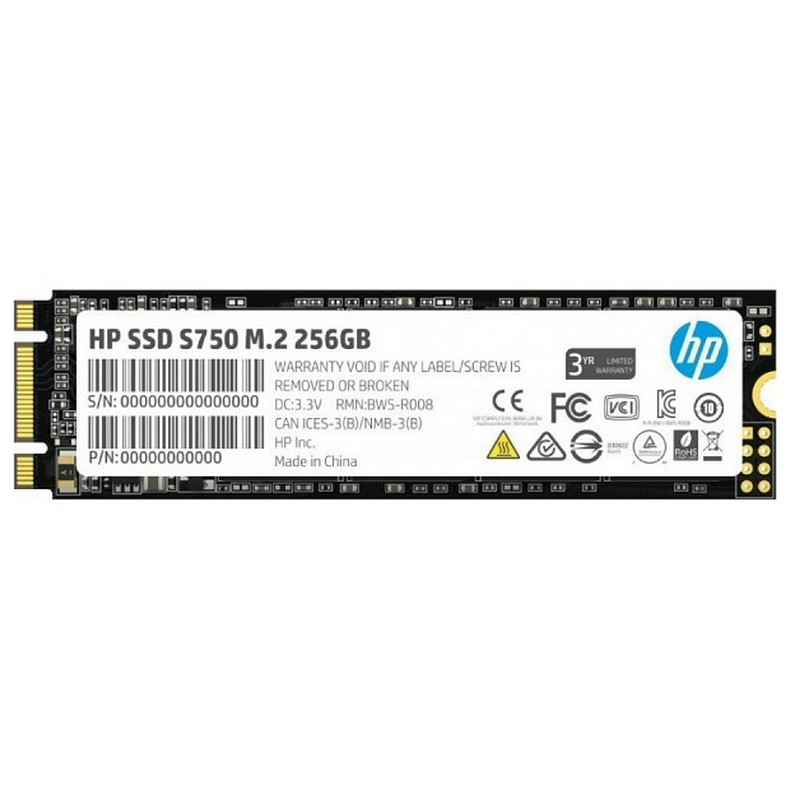 SSD диск HP S750 256Gb M.2 2280 SATA III 3D NAND
