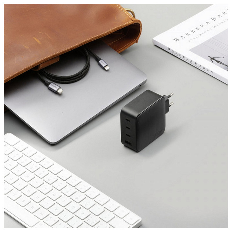 Зарядний пристрій 3xUSB 100W (3xType-C+USB QC4+) Tech Fast GAN Charger чорний CD226 Ugreen