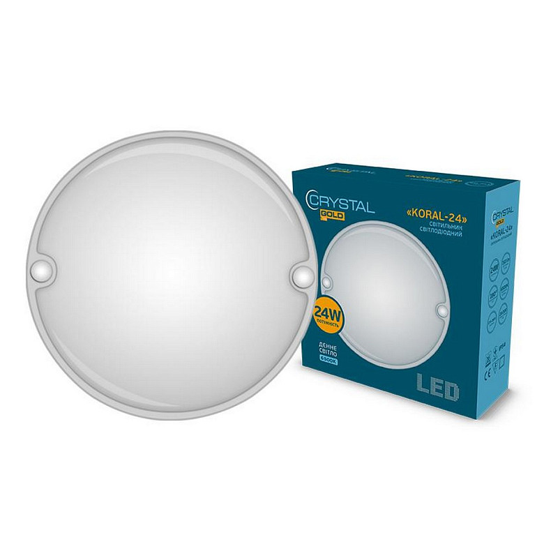 Світильник настінно-стельовий світлодіодний CRYSTAL GOLD 24W KORAL DNL-033