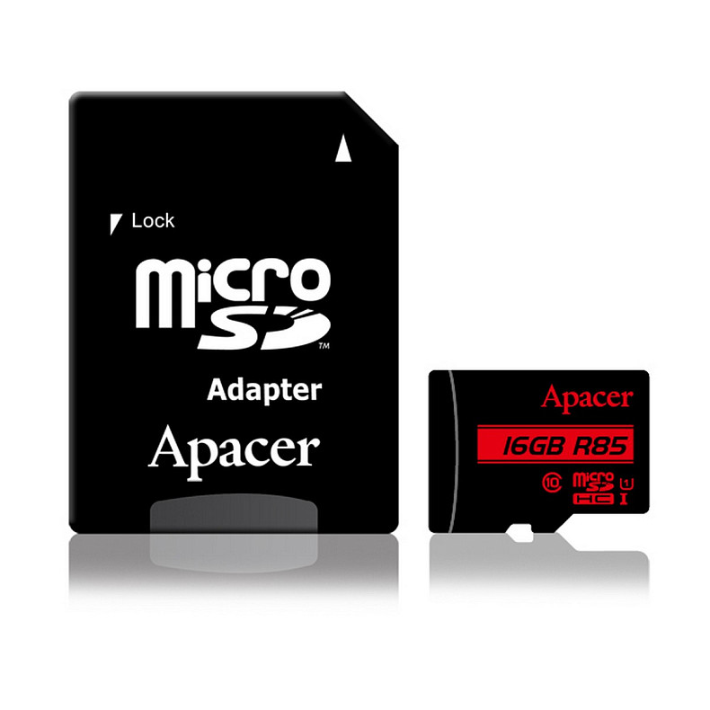 Карта пам'яті Apacer 32 GB microSDHC Class 10 UHS-I R85 + SD adapter AP32GMCSH10U5-R