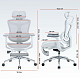 Крісло офісне з підставкою для ніг Sihoo DORO C300L Mesh White