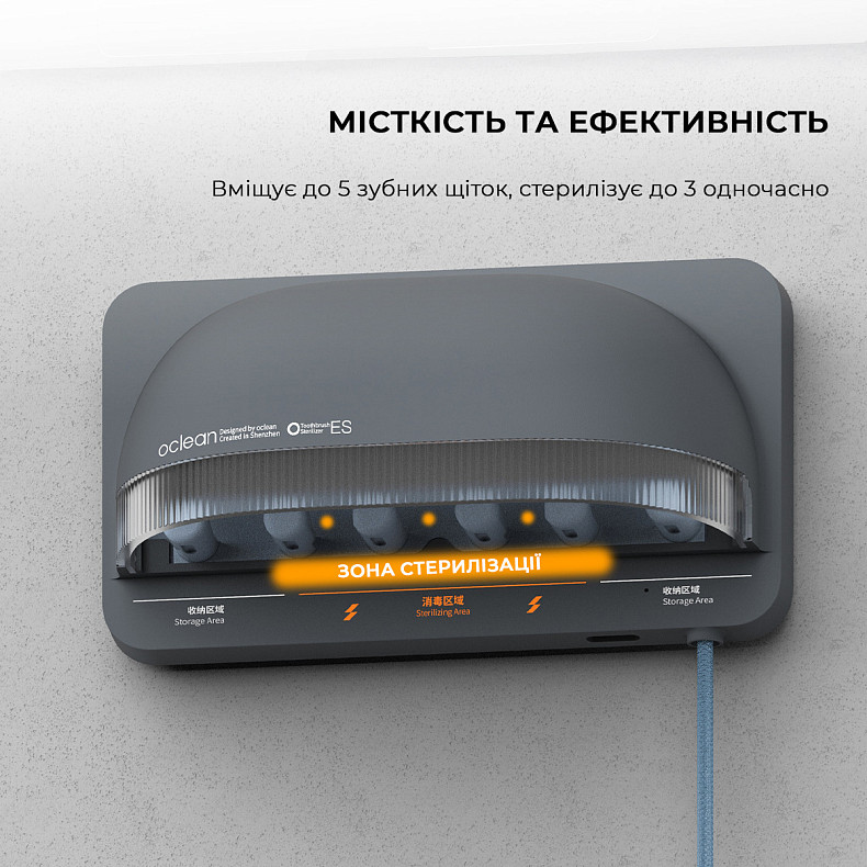 Стерилизатор для зубных щеток Oclean S1 Toothbrush Sanitizer Grey NEW