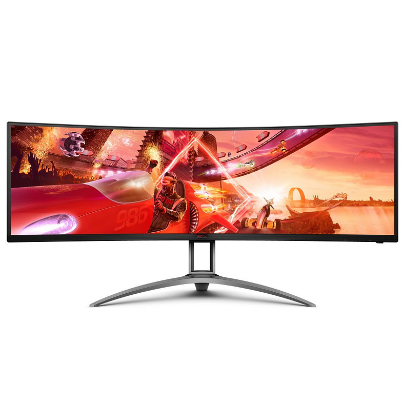 Монитор 49" AOC AG493UCX2, VA, 5120x1440, 165Гц, изгн., HDMIx3, DP, USB-C, USB-hub, HAS, цв, черный