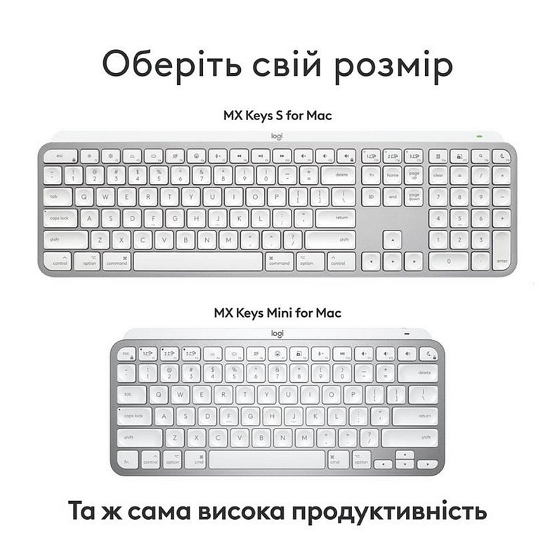 Клавіатура Logitech MX Keys S для Mac Pale Grey (920-011638)